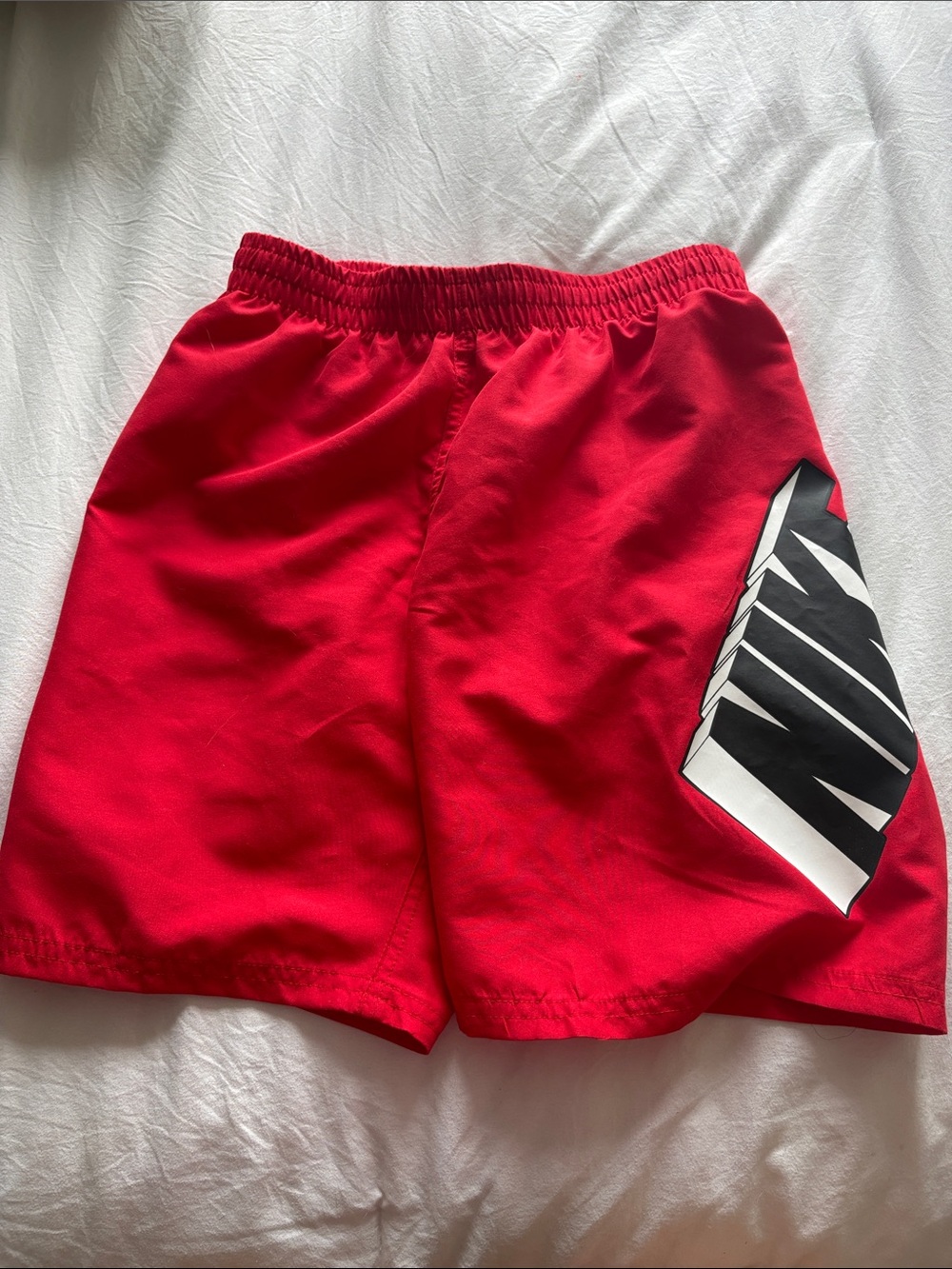 Nike Kids Red Shorts with Black/White Logo